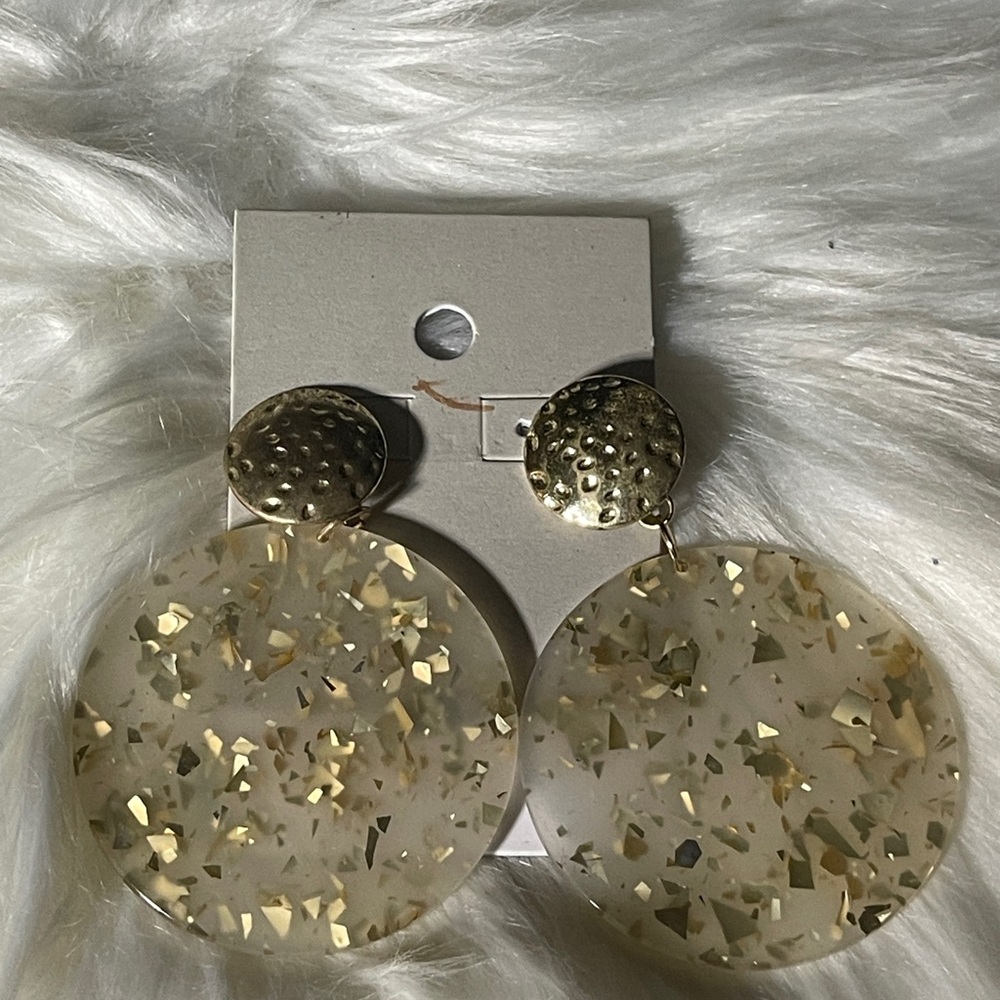 BP Gold and Cream Textured Earrings